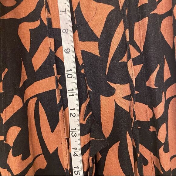 A New Day High-Rise Wide Leg Linen Pull On linen blend Pants palazzo brown L - Picture 9 of 12